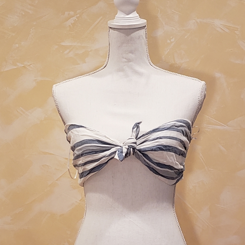 NWT Lost + Wander Blue White Bandeau Bra Top - Picture 3 of 11